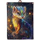 Mounidso Vibrant Ferret Blanket, Flannel Gifts for Women, Soft Warm Lightweight for Living Room, Home, Sofa, Travel Decor 50" x 60"