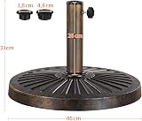 Yaheetech 12kg Patio Umbrella Base Stand Heavy Duty Bronze view 2