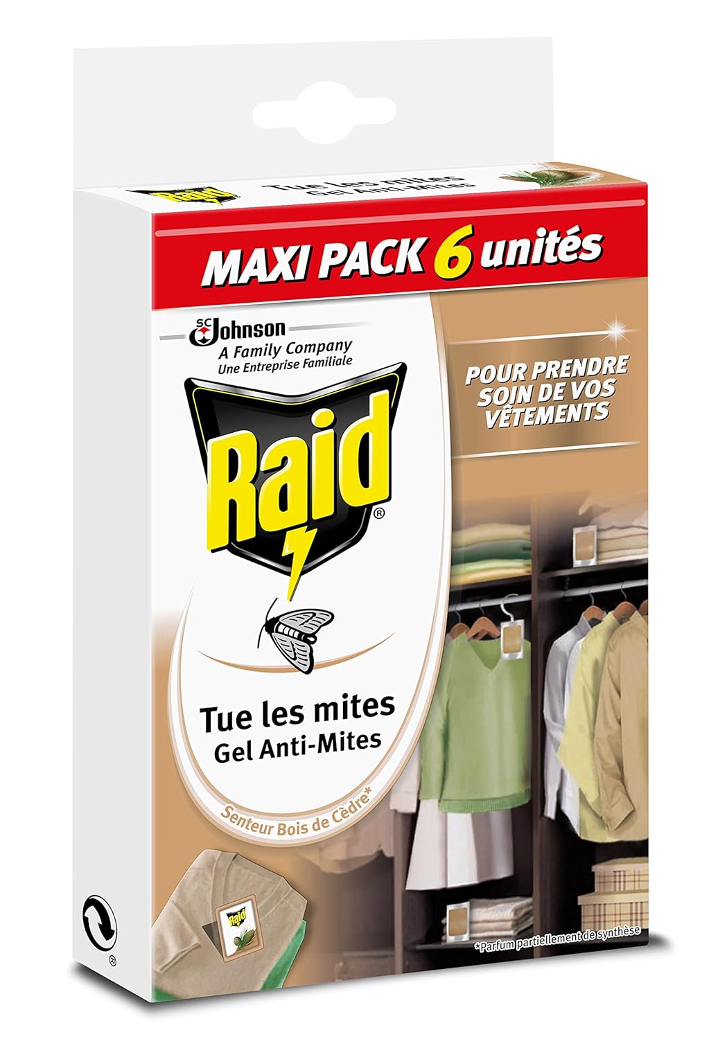 Raid Moth Repellent Gel Scent Cedar Wood, Large Pack, Set of 6 Amazon