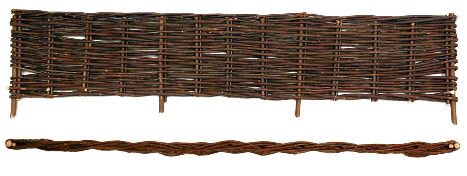 Woven Willow Hurdle Edging Border Suitable for Garden Outdoor Backyard