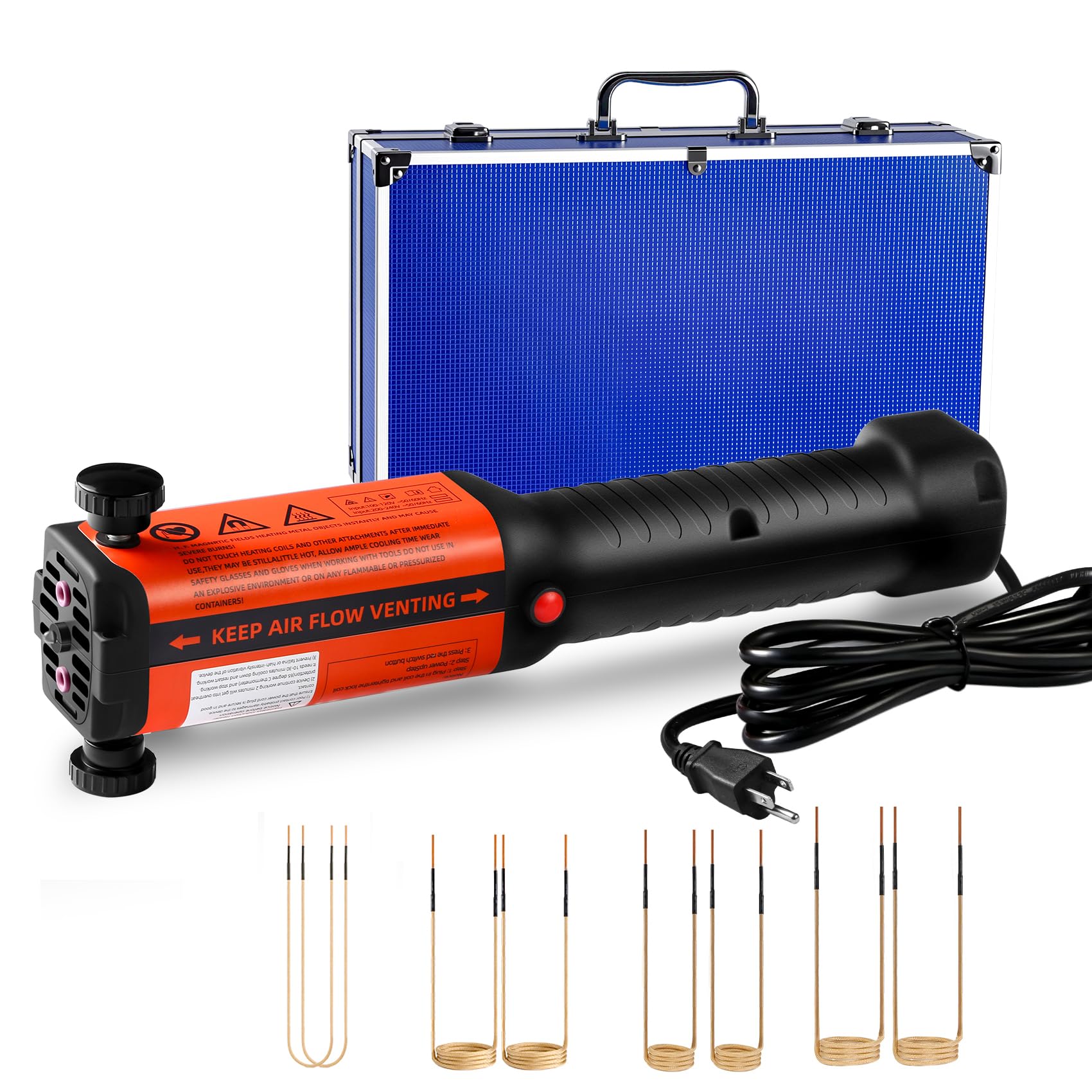 Photo 1 of 1300W Induction Heater Bolt Removal Kit w/Box - 8 Coil Magnetic Bolt Buster Tool, 25S Fast Heating & Overheat Protection, Professional Heat Induction Kit for Automotive Repair