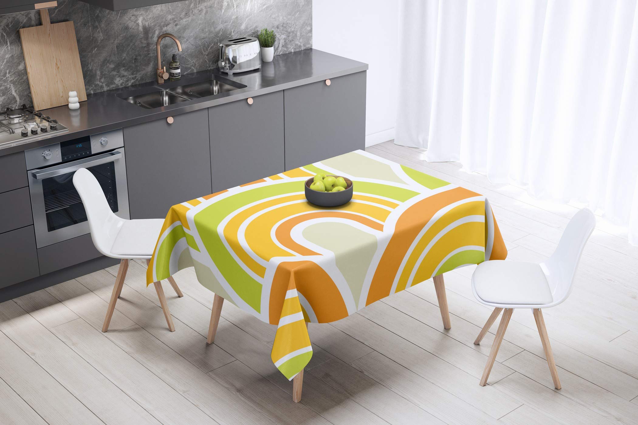 Bonamaison Kitchen Decoration, Tablecloth, 140cm x 140cm - Designed and Manufactured in Turkey