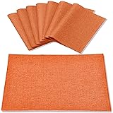 Rinpon Cloth Placemats Set of 8, Linen Type Fabric Placemats Machine Washable Placemats Heat Resistant Placemats Wrinkle Free
