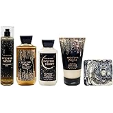 Bath & Body Works Into The Night 4 Piece Gift Bundle - Fragrance Mist - Shower Gel - Body Lotion and Body Scrub - with a Charcoal Scrub Bar Soap - Full Size