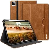 H HOLIMET Case for iPad Pro 11 inch 2022 4th/3rd/2nd/1st Generation 2021/2020/2018 with Pencil Holder PU Leather Protective with Pocket Soft TPU Back Shockproof