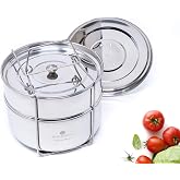 Ecozoi Premium Stackable Steamer Insert Pans Pot in Pot Compatible with Smaller Instant Pot 3, 5, 6, &amp; 8 Quart Instant Pot Accessories - 2 Tier