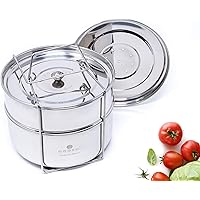 ecozoi Premium Stackable Steamer Insert Pans Pot in Pot for Smaller Instant Pot 3, 5, 6, & 8 Quart Instant Pot…