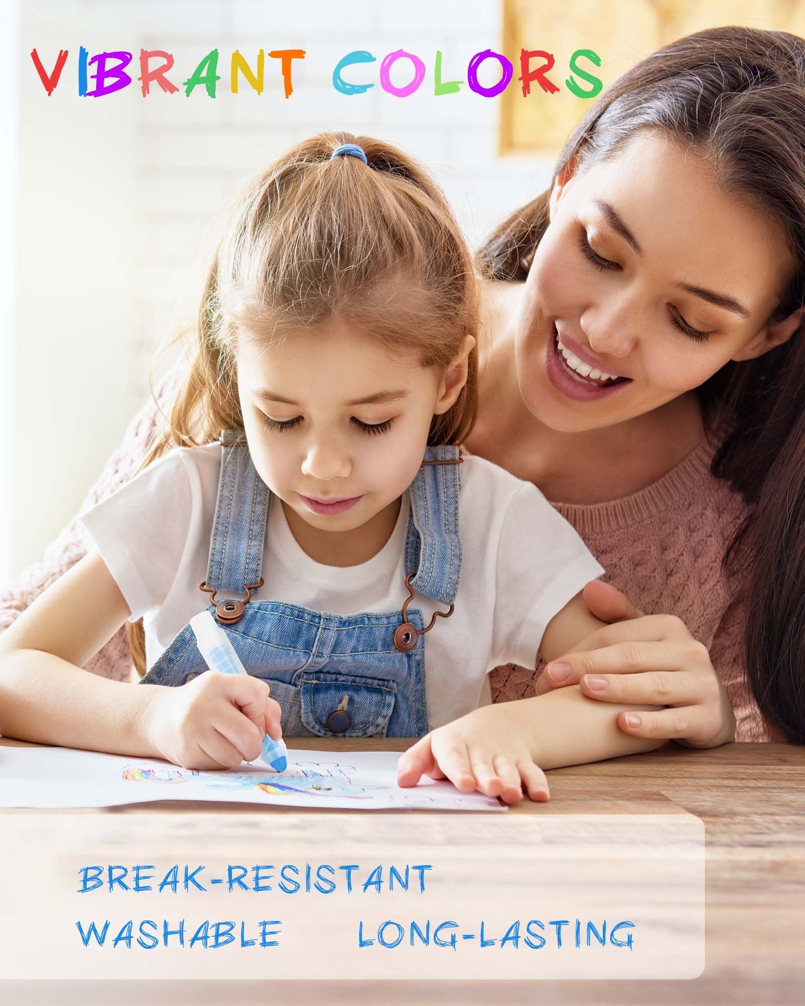 NewFamily Try-It Chalk Set – 6 Dustless Washable Chalks with Holder for Kids, Safe for Sidewalk, Blackboard, Art Play