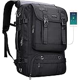 PIJUSHI Travel Backpack for Women Men Carry on Luggage Backpack Flight Approved Convertible Duffle Bag Fit 16 Inch Laptop(PE037 Black)