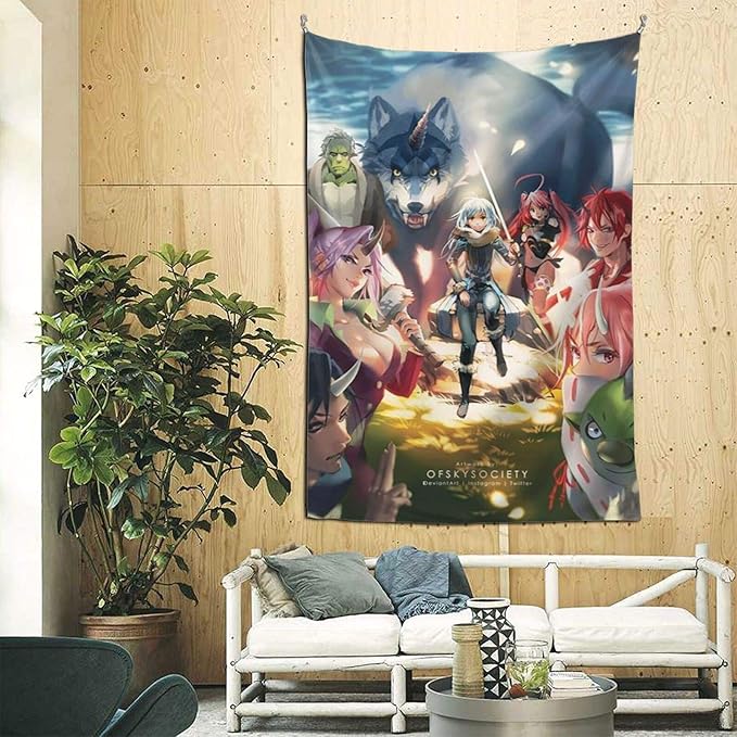Amazon Com Skulltt That Time I Got Rein Carnated As A Slime Multifunctional 3d Printing Tapestries Wall Hangings Tapestry Wall Bedroom Decor Tapestry Art Wall Hanging 90 X60 Home Kitchen