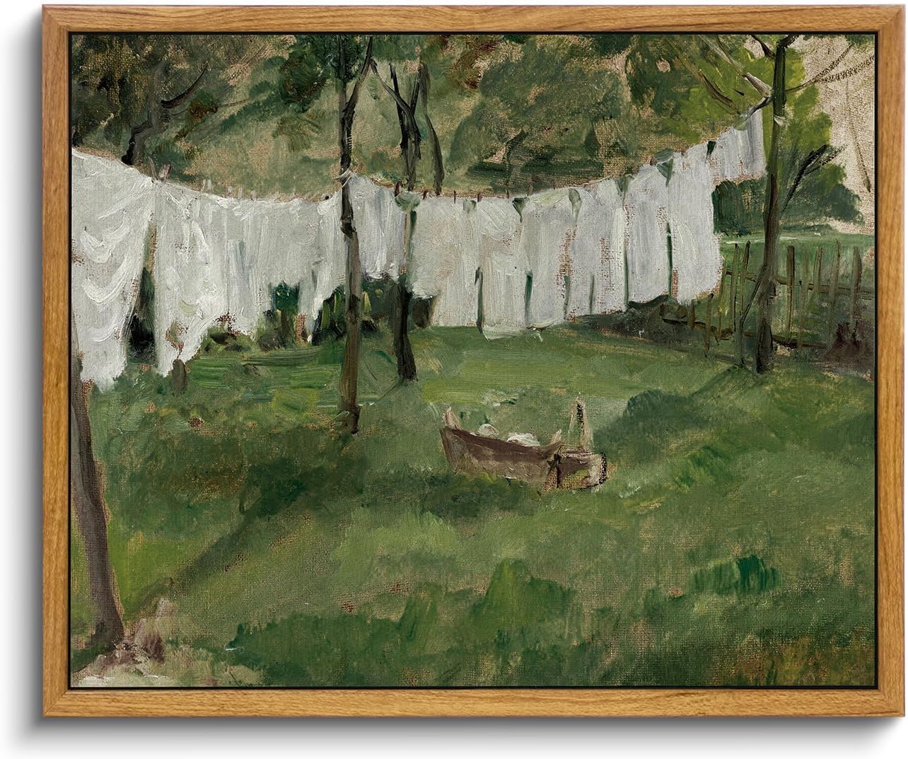 Wall Décor - InSimSea Framed Canvas Wall Art Home Decor, Vintage Laundry Room Art Print, Antique Oil Painting, Country Landscape Vintage Wall Art Canvas,For Living Room, Bedroom, Office,Gallery - 9x11in