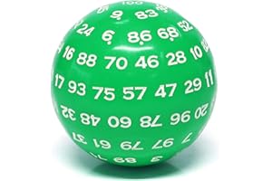 Colorful 100 Sided Polyhedral Dice (D100) | Solid Green Color,with White Numbering (45mm),for Dungeons and Dragons DND MTG RP