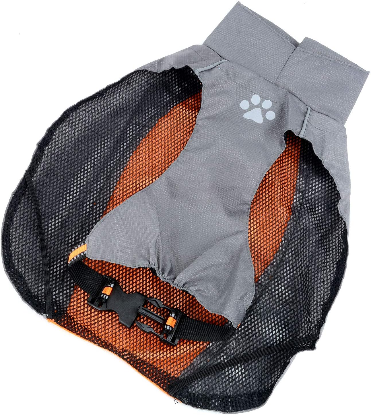 Ranphy Waterproof Dog Raincoat for Medium Large dogs Reflective Adjustable Breathable Jackets Mesh Poncho Clothes Outdoor Sports Pet Vest Coat Labrador Rainwear with High Neckline Collar Orange 8XL - Image 4