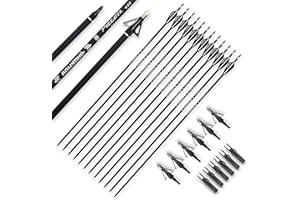 BOWSOUL 30inch Hunting Carbon Archery Arrows with 2.75” High Hardness Vanes Spine 400 for Compound Bow and Recurve Bow