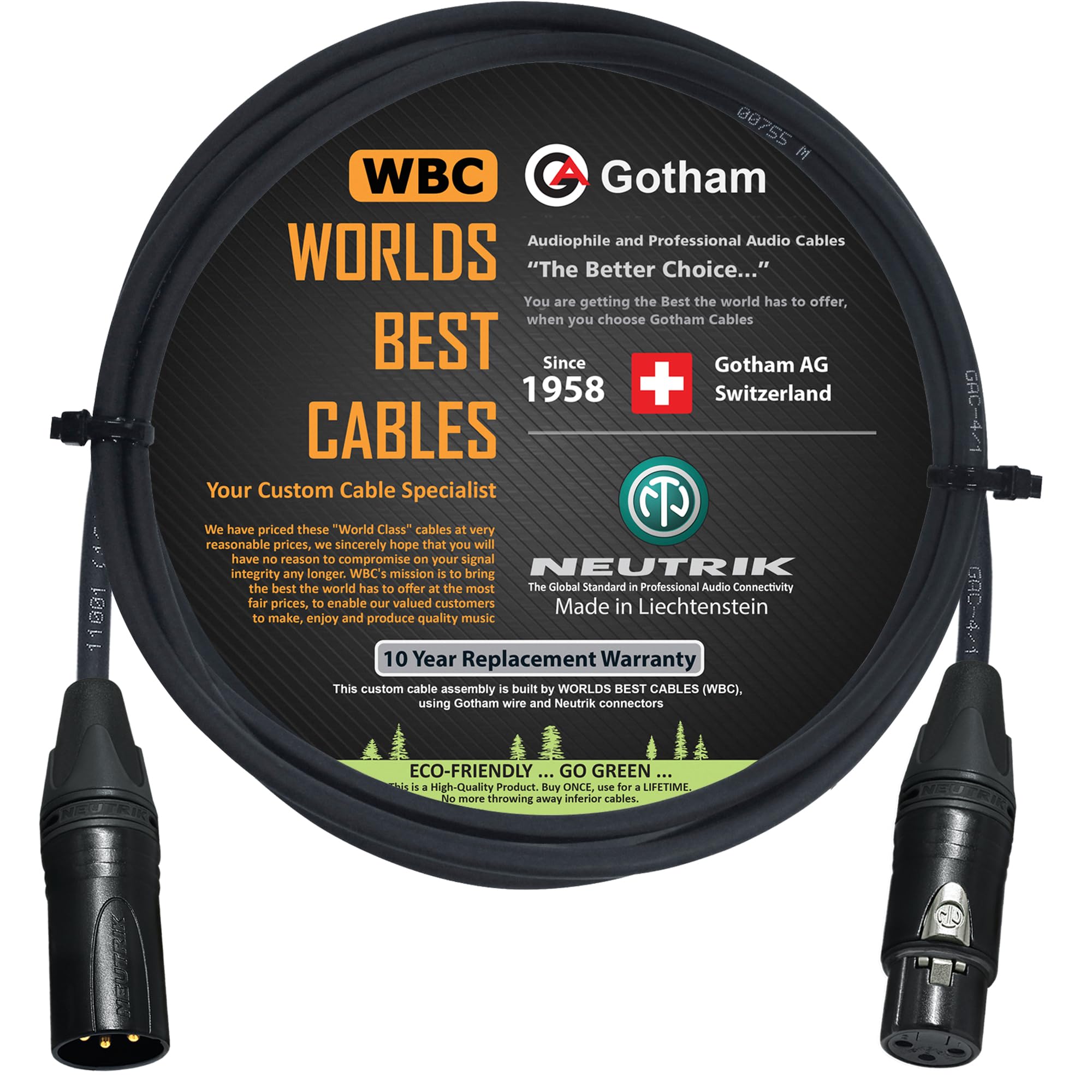 WORLDS BEST CABLES – Gotham GAC-4/1 – Star Quad Mic Cable – 3 Meter with Neutrik Gold XLR Plugs