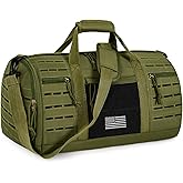 GMAK Military Tactical Duffle Bag for Men, 40L Sports Gym Bag with Shoe Compartment, Carry on Bag Travel Duffle Bag for Weekender Overnight Gym Workout Training Basketball Football, Green