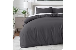 Bare Home Bedding Duvet Cover Queen Size - Premium 1800 Super Soft Collection - Lightweight, Cooling - Soft Breathable Bedding Duvet Cover (Queen, Forged Iron Grey)