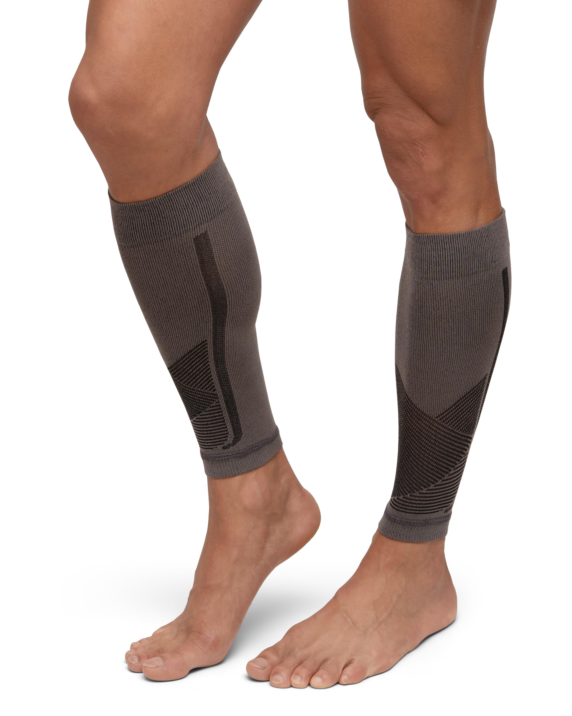 DANISH ENDURANCE Calf Compression Sleeve, 21-26 mmHG, Calf Support, for Men & Women, Unisex, 1 or 3 Pack, Grey/Black, XL