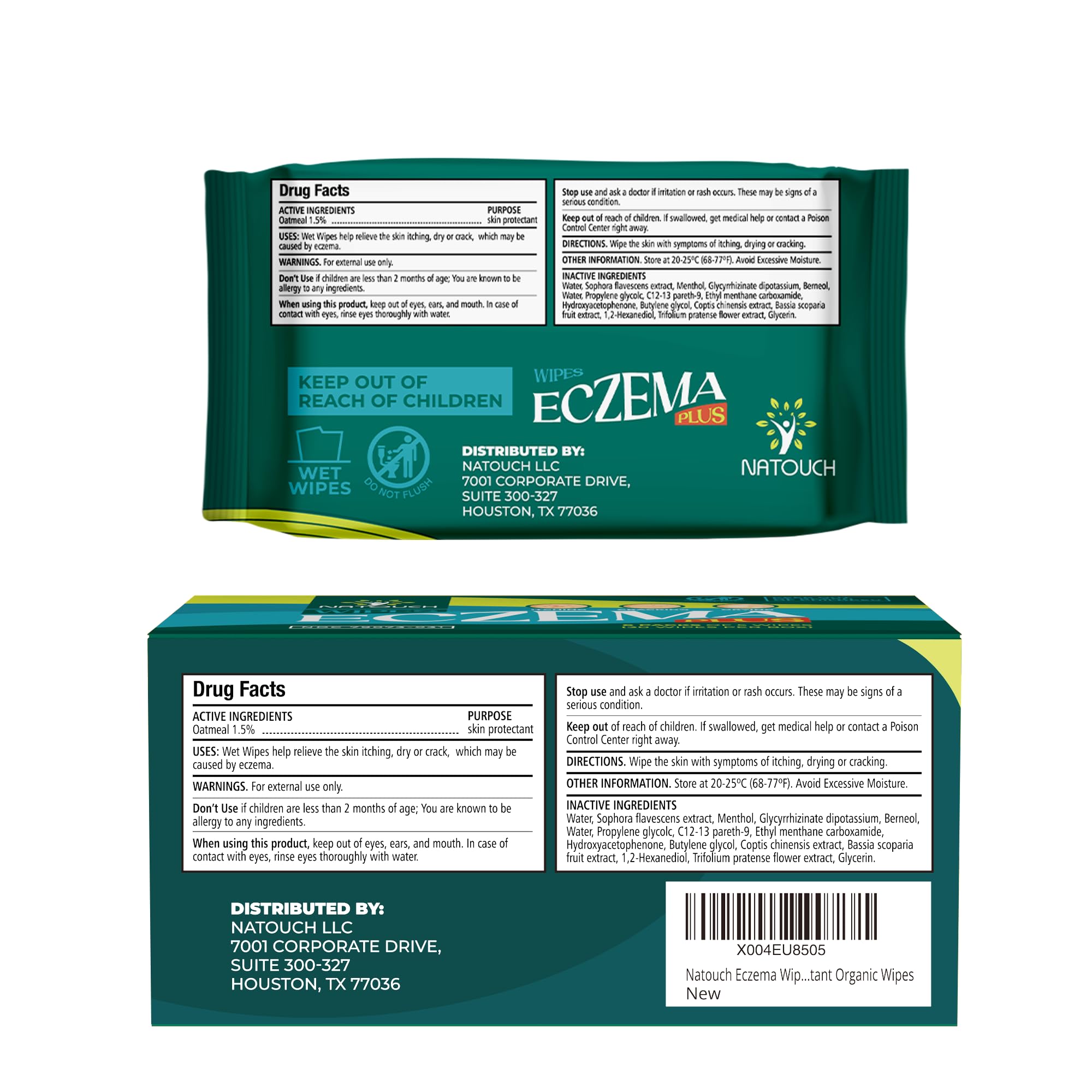 Eczema Wipes All-Natural Fast Acting Eczema Relief, Instantly Soothes & Cools Itching, Cracking, and Drying, Skin Protectant Organic Wipes