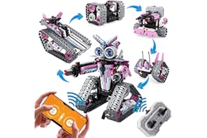 AMY & BENTON Amy&Benton Girls Remote Control Robot Building Kit Stem Pink Robot Kit with APP for 7 8 9 10 11 12 Year Old Girls Birthday Gifts