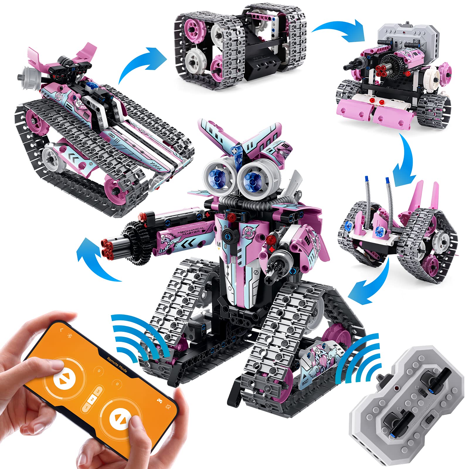Photo 1 of Amy&Benton Girls Remote Control Robot Building Kit Stem Pink Robot Kit with APP for 7 8 9 10 11 12 Year Old Girls Birthday Gifts