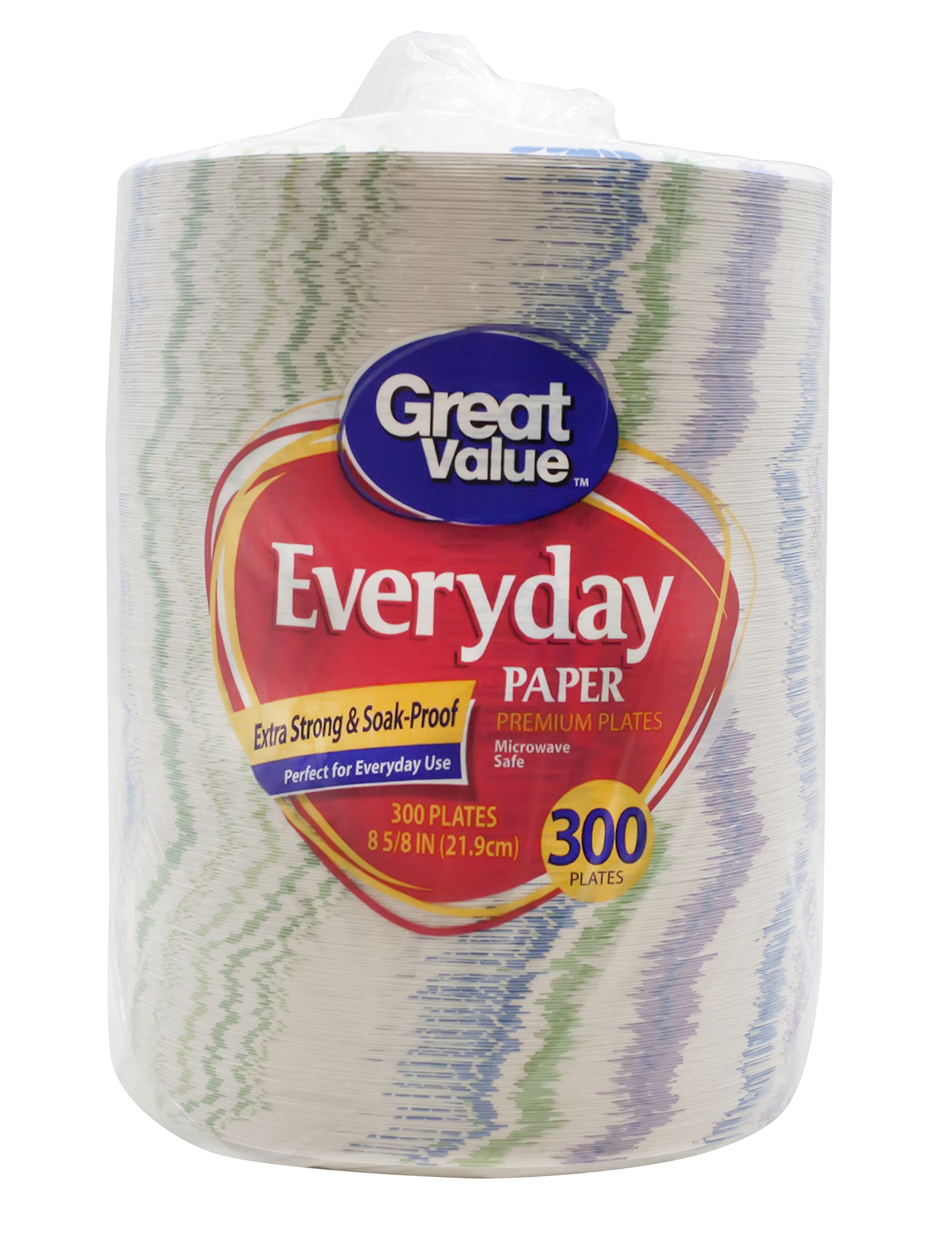 Great Value Everyday Premium Paper Plates, 8 5/8", 300 Count
