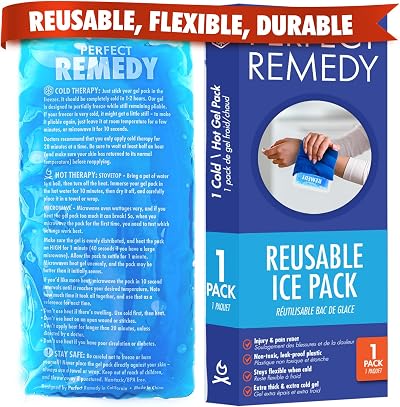 Perfect Remedy Gel Ice Pack 12x6 Reusable Hot Cold Pain Relief Blue Reg