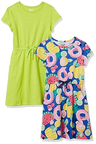 Amazon Essentials Girls' Knit Short-Sleeve Cinch-Waist Dresses (Previously Spotted Zebra), Pack of 2, Blue Fruit/Lime Green, XX-Large in Kenya | Whizz Casual Amazon Essentials Girls' Knit Short-Sleeve Cinch-Waist Dresses (Previously Spotted Zebra), Pack of 2, Blue Fruit/Lime Green, XX-Large in Kenya | Whizz Casual