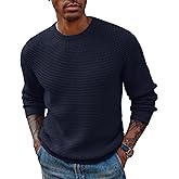 PJ PAUL JONES Mens Pullover Sweater Waffle Textured Long Sleeve Knitted Sweaters