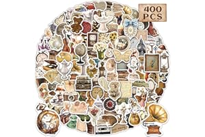 HomSeon 400 PCS Vintage Stickers for Scrapbook, Aesthetic Retro Stickers for Vision Board Junk Journal Supplies Cottagecore Nostalgic Art Sticker Pack Laptop Adults Teens Diary Vintage Gifts