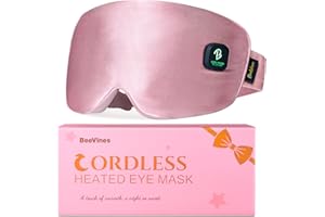 BeeVines Cordless Heated Eye Mask, Washable Heat Eye Masks for Dry Eyes Blepharitis, Light Blocking Warm Compress for Men Wom