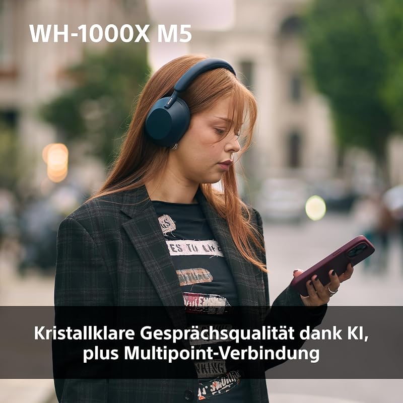 WH-1000XM5 kabellose Bluetooth Noise Cancelling Kopfhörer (30h Akku, Touch Sensor, Headphones Connect App, Schnellladefunktion, optimiert für Amazon Alexa, Headset mit Mikrofon) Silber