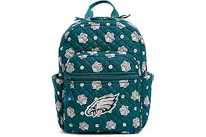 Vera Bradley Women's Cotton NFL Small Backpack (Multiple Teams Available), Green/Black Bandana with Philadelphia Eagles, One Size