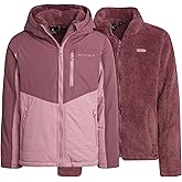 Spyder Girls 3 in 1 System Jacket - Weather Resistant Girls Winter Jacket with Soft Cozy Inner Fleece Outerwear Winter Coats, Size 5-6, Mauve