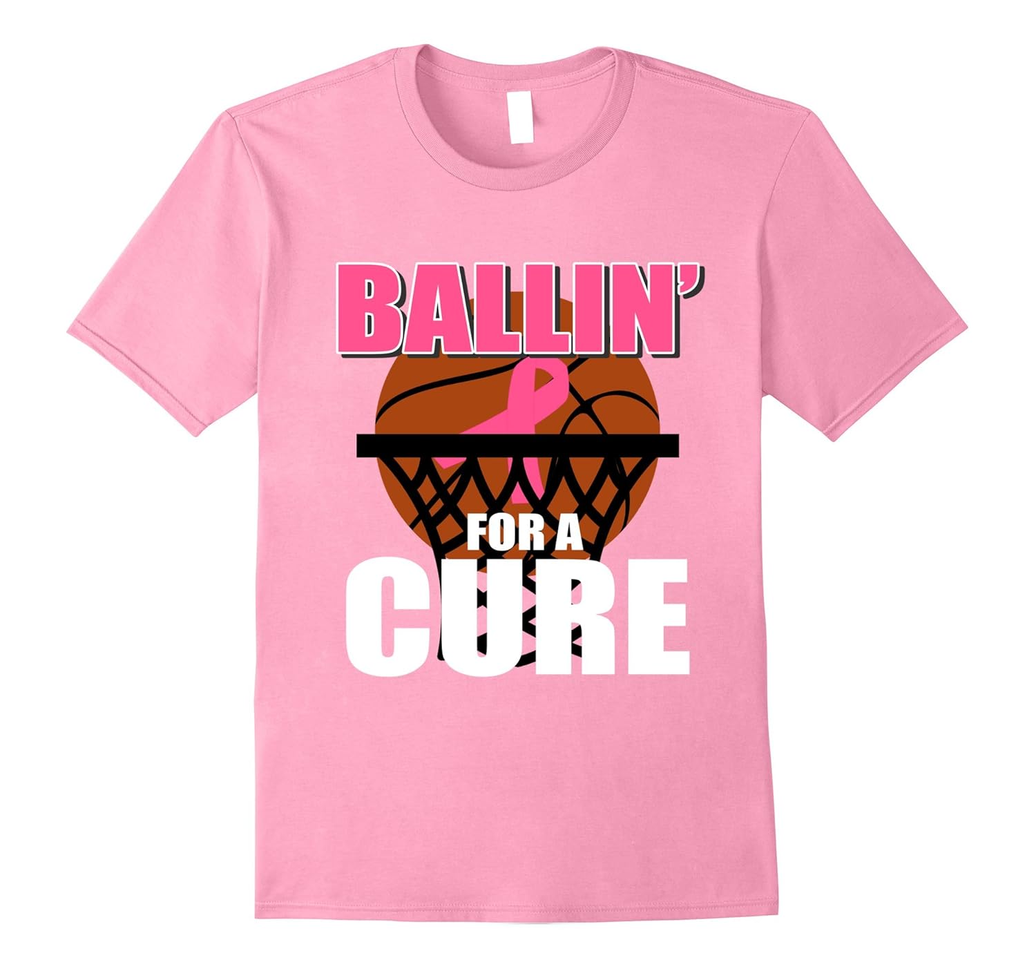 Ballin For a Cure Basketball Breast Cancer Awareness T Shirt-Rose â Rosetshirt