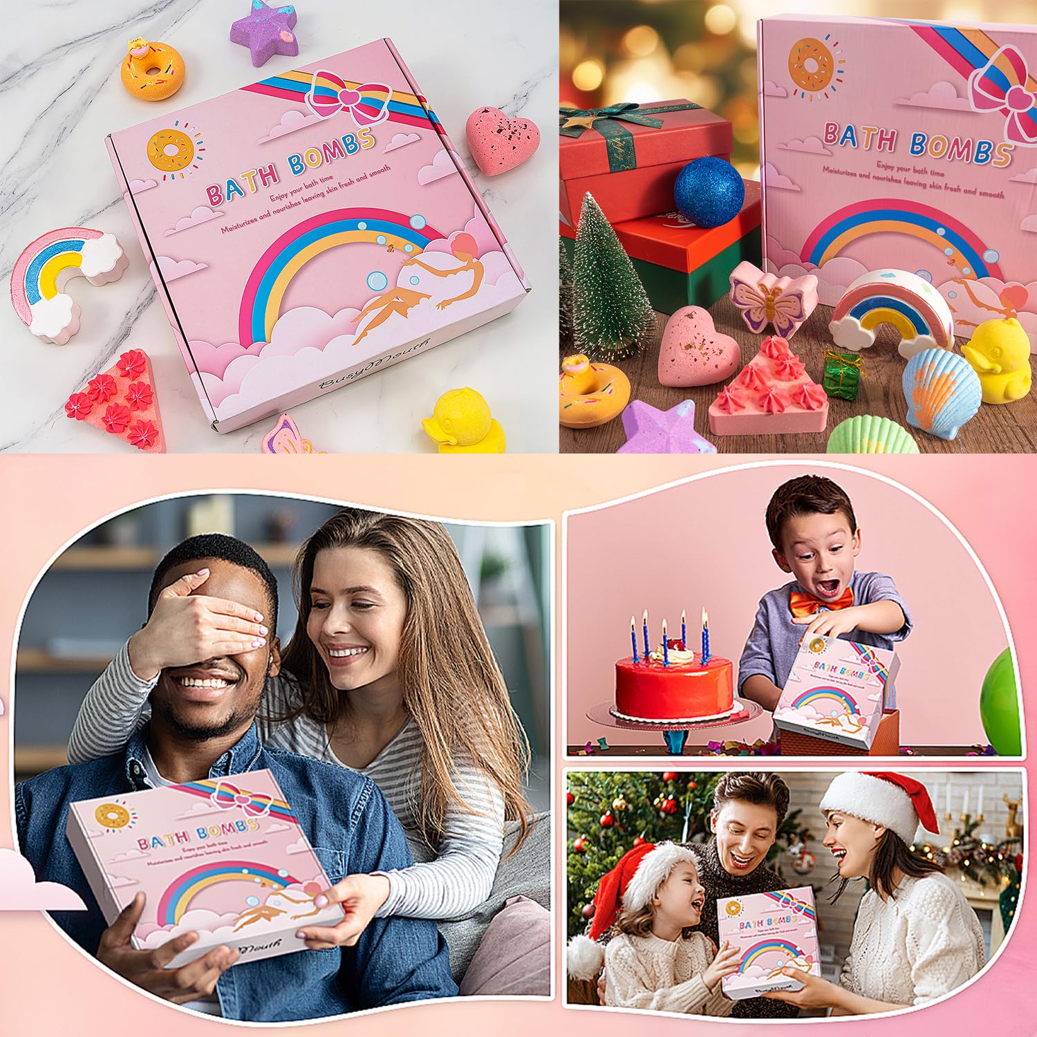 9XXL Bath Bombs Gifts Set, BusyMouth 9pc Kids Bath Bombs with Surprise Toys | Non-Toxic Bubble Bath | Birthday Gift Set for Girls & Boys Ideal Gift for Mother's Day Valentines