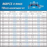 ZDBB 1000 Pcs O Ring Kit and Washers Assortment 18 Sizes Plumbing Gasket view 2