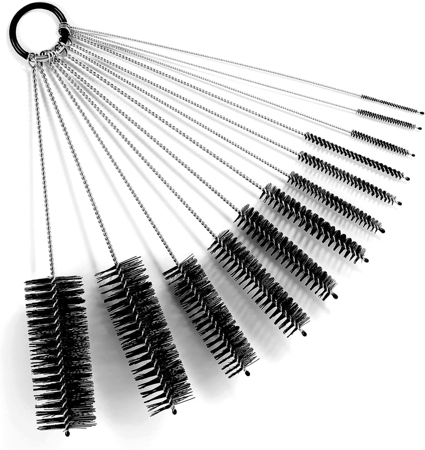 9.8 Inches Nylon Tube Brush Set, Nylon Bottle Cleaning Brush Set, 12