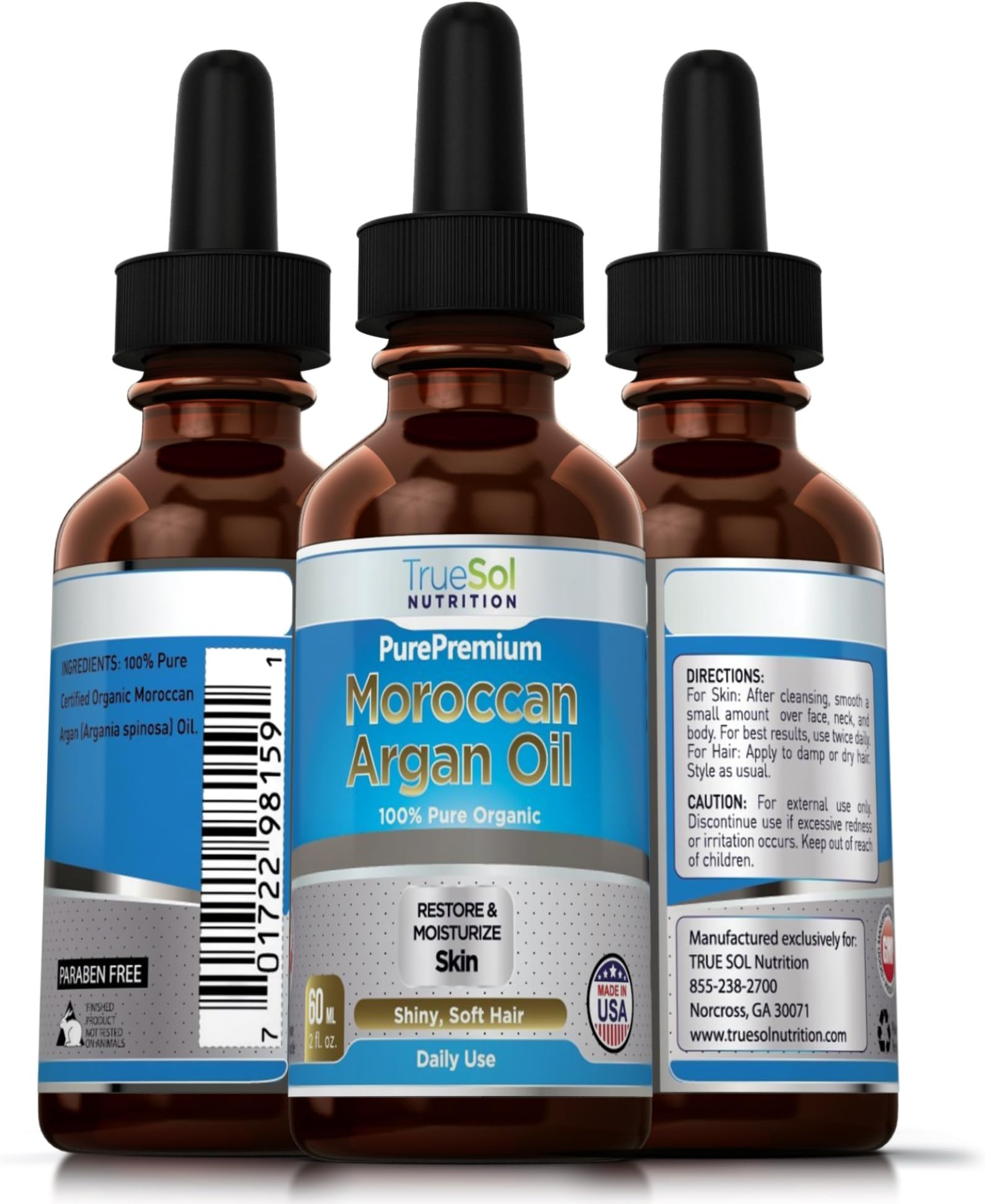 Auperwel True Sol 100% Organic Argan Oil - Best Moroccan Anti-aging, Anti-wrinkle Waxing Kit