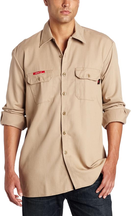 Dickies Men's Flame Resistant Work Shirt Beige Medium Amazon.co.uk