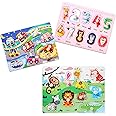 Montessori Toy Wooden Puzzle Sensory Shape Peg Learning Education Preschool Activities Birthday Gifts for Infants Babies Toddlers Boys Girls Ages 3+ Years Old