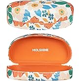 molshine Hard Shell Sunglasses Case,Classic Large Glasses Case for Sunglass, Eyeglasses with Cleaning Cloth, Pocket