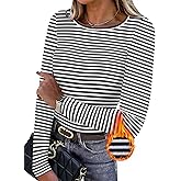 WIHOLL Long Sleeve Thermal Shirt for Women Light Fleece Tops Fall 2025 Crew Neck Casual Basic T-Shirts
