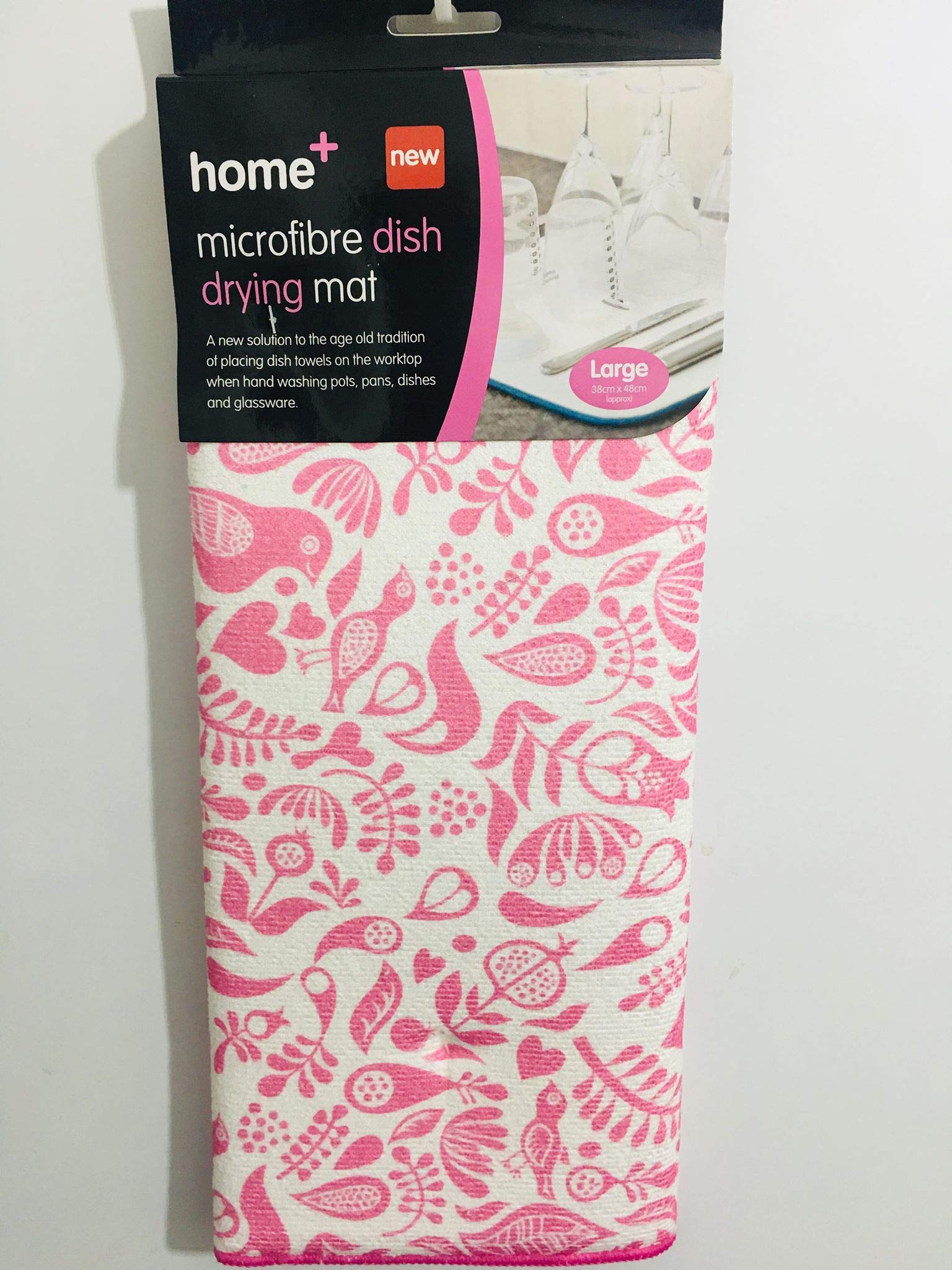 HOME LARGE DISH DRYING MAT 3 Assorted colour (pink)