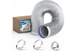Air Jade Dryer Vent Hose, 4 Inch 10FT Heavy Duty Thickened Air Ducting, Flexible Aluminum Foil Insulated Dryer Vent Hose for 