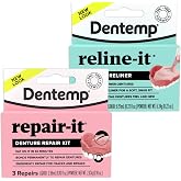 Dentemp Repair-it Denture Repair Kit &amp; Reline-it Denture Reliner - Denture Kit (Multi-Pack) - Refit and Tighten Dentures for Both Upper &amp; Lower Denture - Repair Broken Dentures &amp; Loose Teeth