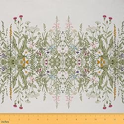 Leaves Upholstery Fabric, Wildflower Fabric by The