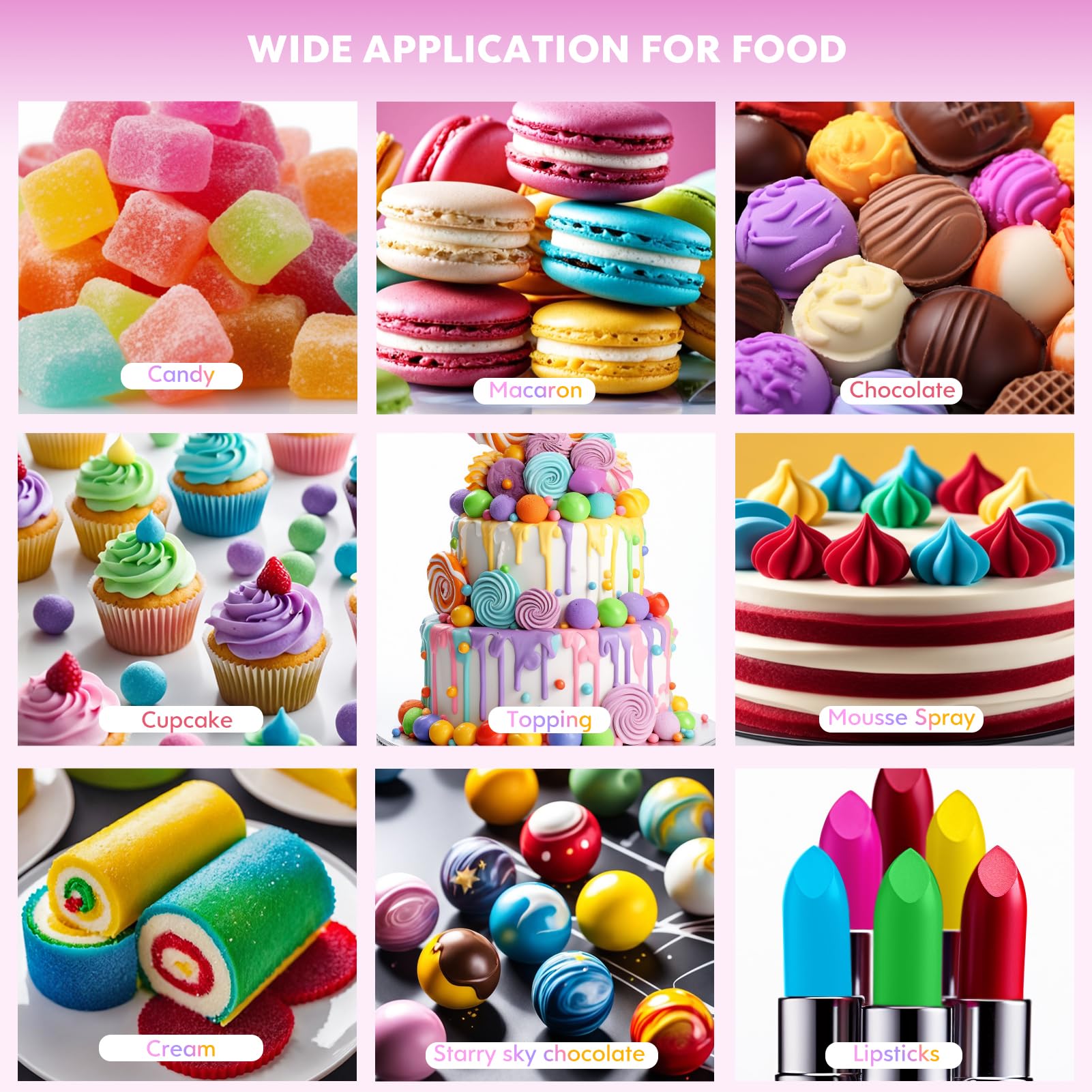 Oil Based Food Coloring Powder for Chocolate 5 Colors Powdered Edible Food Dye for Sugar Candy Melts Oil Frosting Icing Dye for Backing Cookies Fondant Food Color for Cake Decorating - 10g/ Bottles