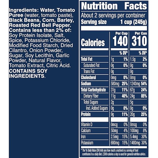 PROGRESSO SOUTHWEST-STYLE BLACK BEAN PROTEIN SOUP, VEGETARIAN, 18.5 OZ.