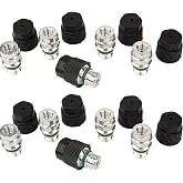 10 Set AC Service Port High Side M12x1.5 Male, Fits for GM 52458184 MT0105 800-955 59946 15-5438 Charge Valve Includes Black Caps, Universal Charging Core Cover Kit to Repair Air Conditioner Service